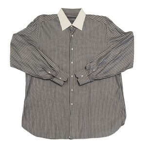 Stefano Ricci Black and White Striped Dress Shirt